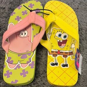 SpongeBob SquarePants Yellow Pink Sandals Playful Design